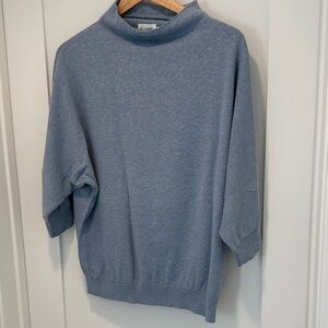 R Label cashmere/cotton blend 3/4 sleeve sweater light blue sizing L / XL